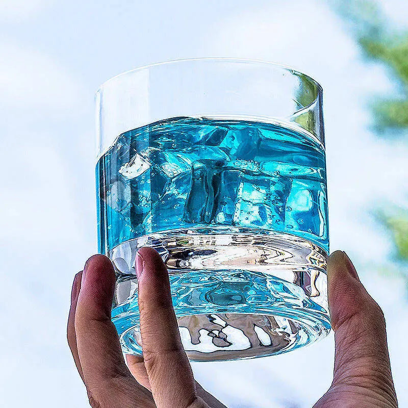 250ml vidro transparente baixo vidro de gelo de uísque de fundo grosso anti-queimadura barra de vinho vidro de beber diário presente de vidro