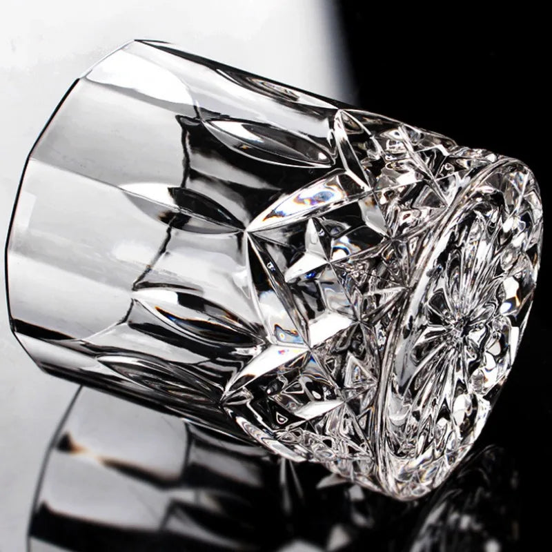 6 pces/4 pces/2 pces/1 pces copo de uísque vidro de cristal 230ml copo de vinho transparente drinkware para bar/casa copos de espírito copo de água em relevo