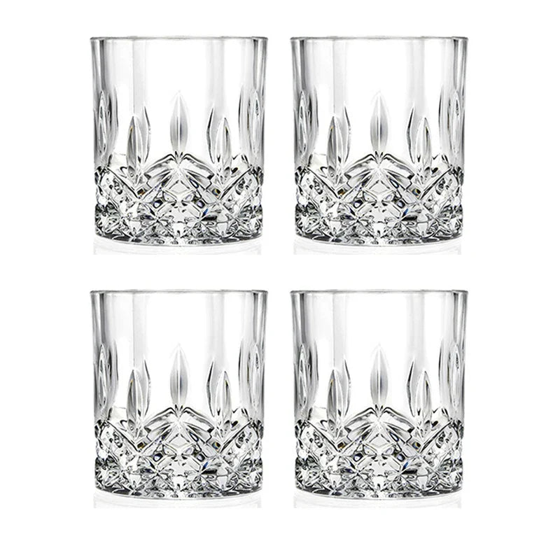 6 pces/4 pces/2 pces/1 pces copo de uísque vidro de cristal 230ml copo de vinho transparente drinkware para bar/casa copos de espírito copo de água em relevo