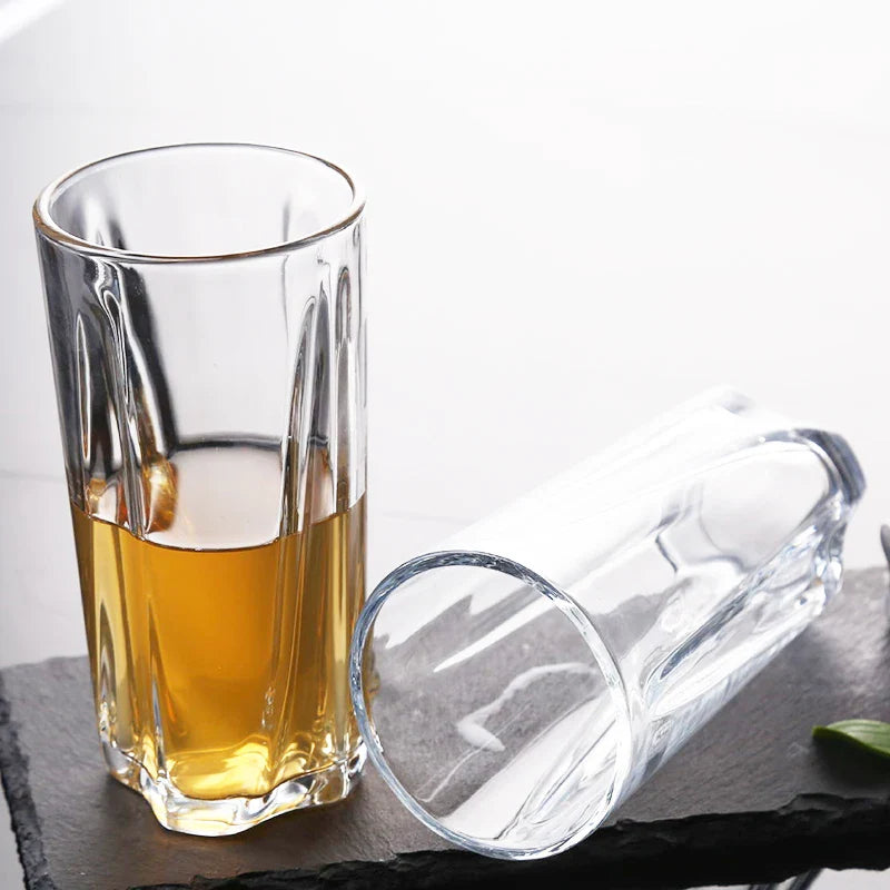Fundo quadrado rotativo escultura Tumbler Collin copos de café, Caneca de vidro gravada, Copos Cocktail, Drinkware, 200ml, 280ml