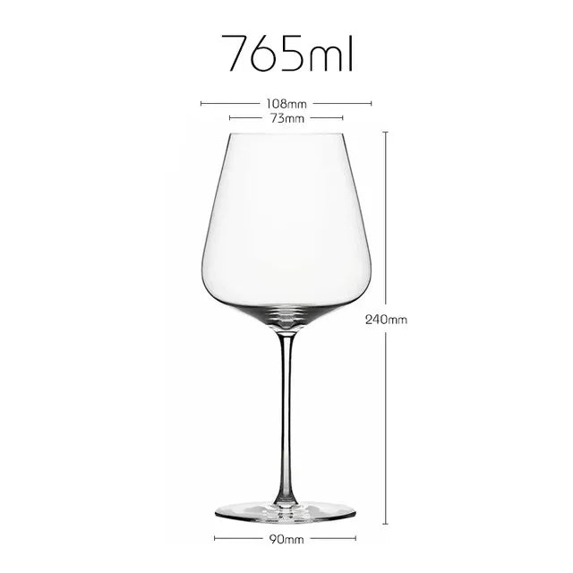 Copo de vinho feito à mão de cristal de banquete de luxo estilo europeu, artesanato domenado extremamente fino, taça clássica perfeita e impecável