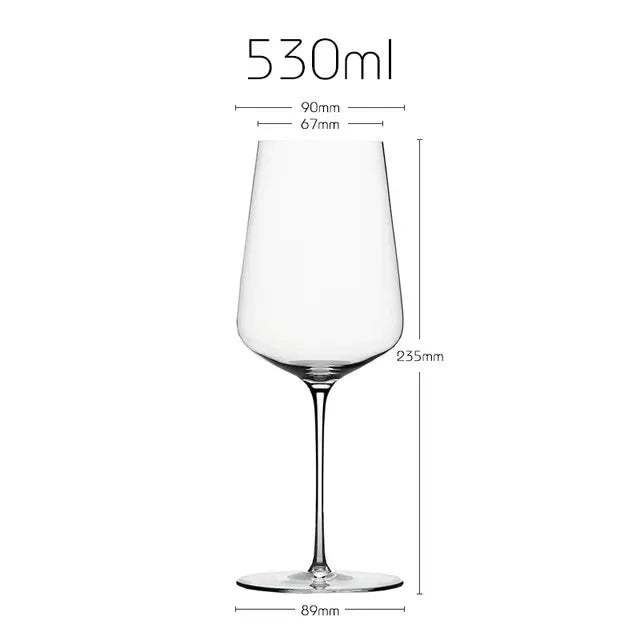 Copo de vinho feito à mão de cristal de banquete de luxo estilo europeu, artesanato domenado extremamente fino, taça clássica perfeita e impecável