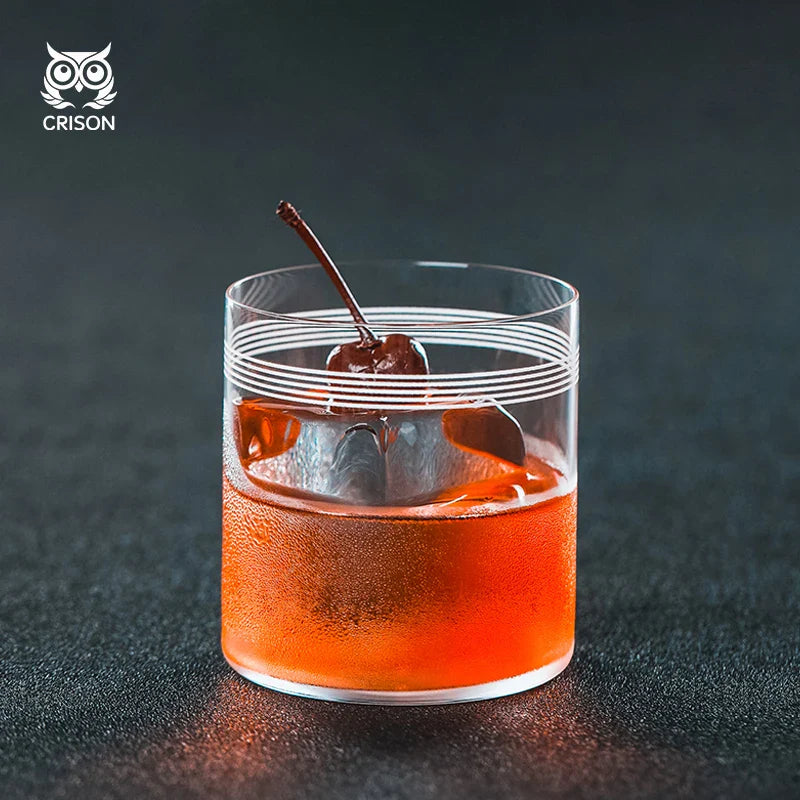 CRISON WK5201 Copo de uísque fino, vidro japonês de cristal para bar, coquetel para bebidas antigas, utensílios de bartender