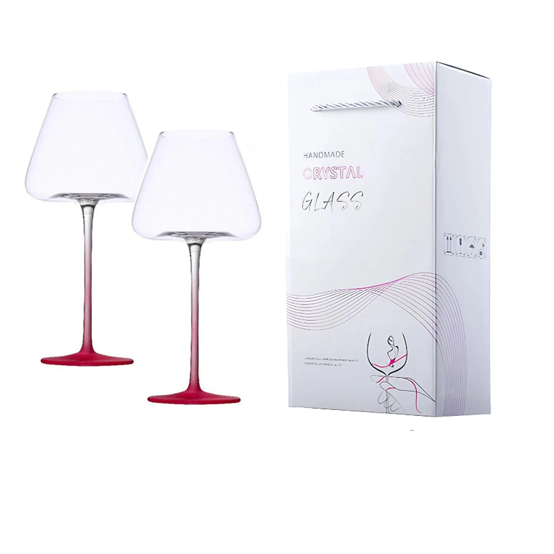 2 peças copo de vinho tinto rosa, copo de fundo côncavo internet celebridade vidro de cristal copo de vinho champanhe