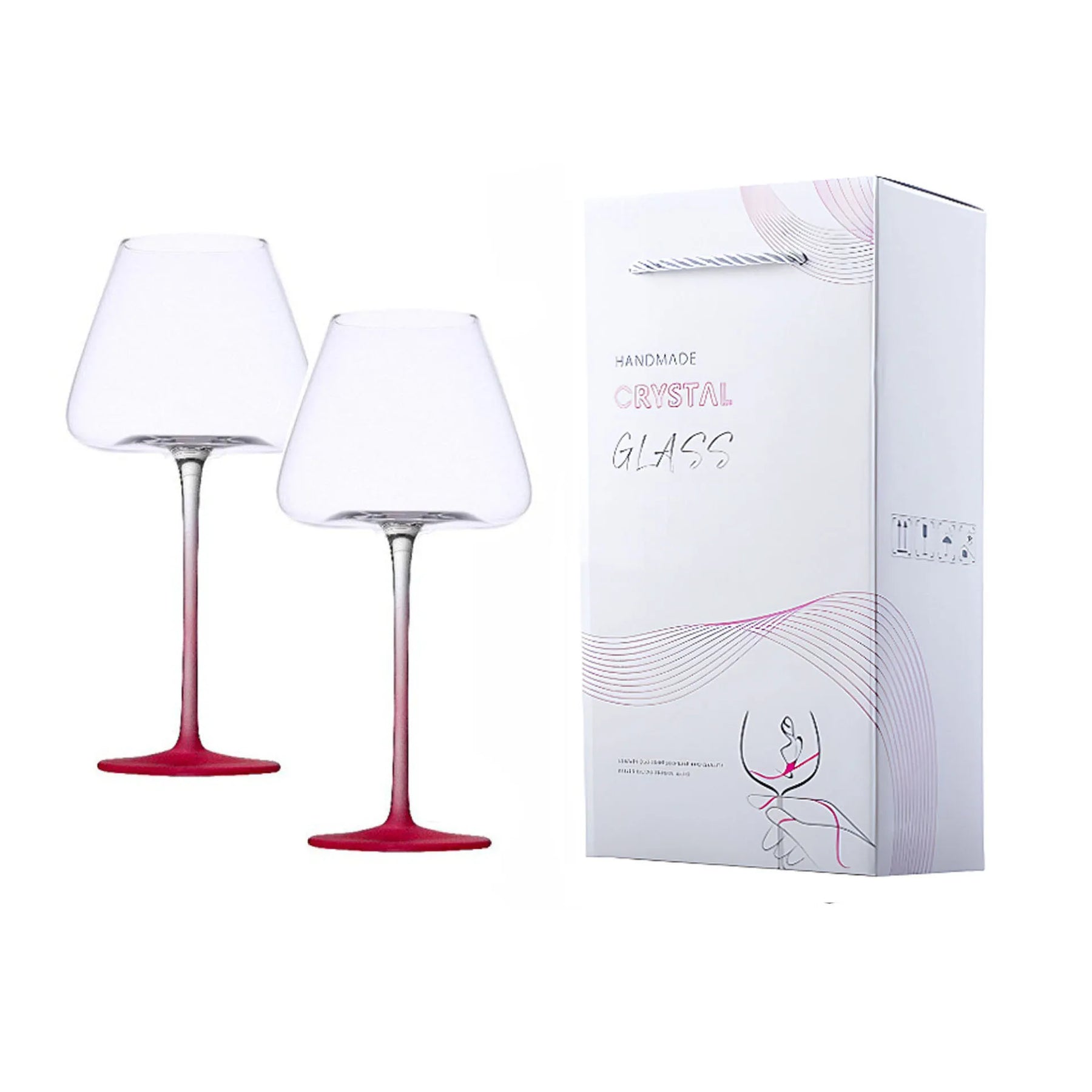 2 peças copo de vinho tinto rosa, copo de fundo côncavo internet celebridade vidro de cristal copo de vinho champanhe