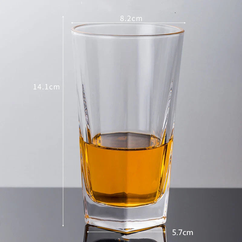 Copos de vinho transparente, fundo pentagonal, copos de café, garrafa de água, copos domésticos, 270ml 300ml 370ml, 3pcs, 1pc