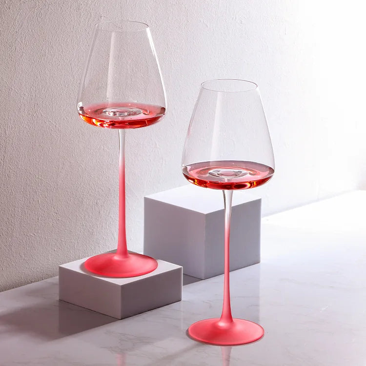 2 peças copo de vinho tinto rosa, copo de fundo côncavo internet celebridade vidro de cristal copo de vinho champanhe