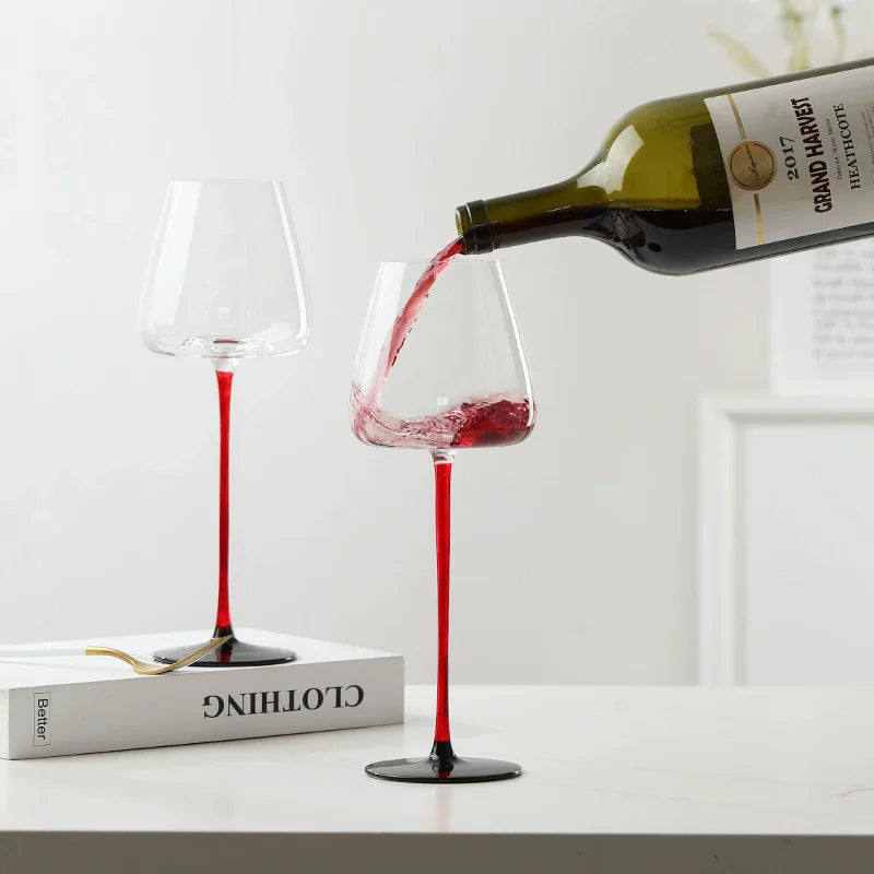 Copos de cristal de luxo borgonha copo de vinho casa acampamento festa champanhe suco vinho beber copo vidro cozinha barra ferramentas 2 pçs