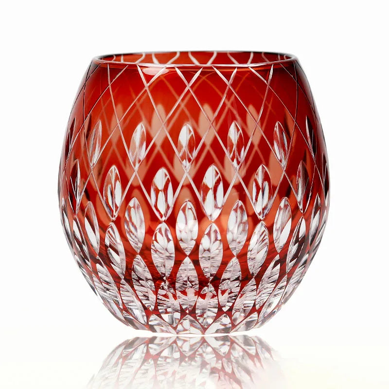 Edo japonês corte de vidro cristal uísque vidro artesanal casa margarida água fria presente vidro