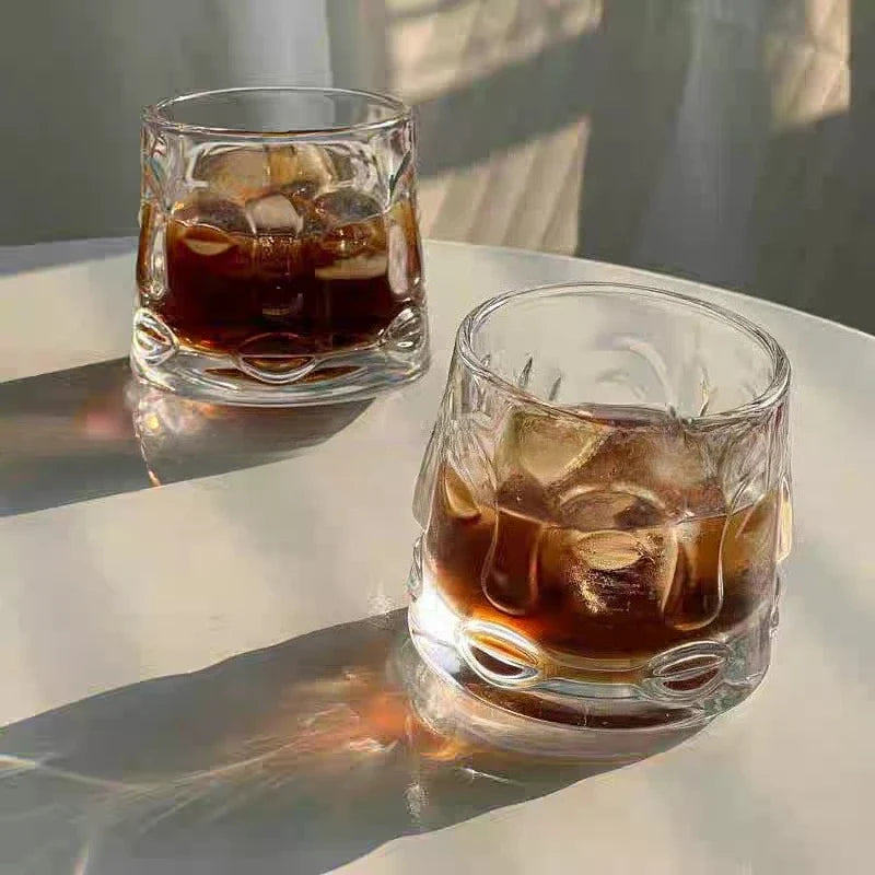 Copos de uísque lisos esculpidos, dois tipos de 160ml, copos de vinho, vários estilos, copos de vidro bonitos, presentes perfeitos, beber diariamente