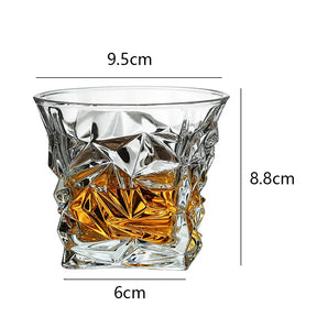 Copo de vidro em forma de gelo retrô, estilos diferentes, vidro de uísque, vinho tinto, barra criativa, cristal esculpido, vidro de vinho, copos para beber