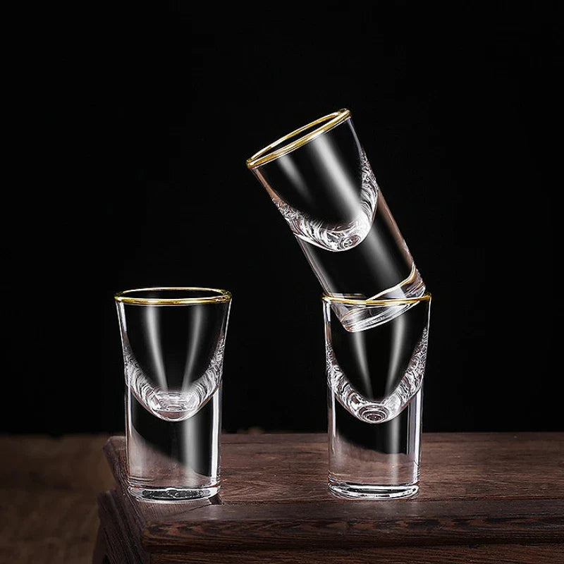 6 pçs conjuntos de luxo cristal tiro vidro barra vodka vidro high-end pequeno copo de vinho transparente copo de licor festa espíritos caneca drinkware