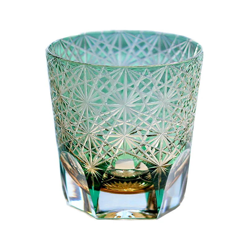 Edo japonês corte de vidro cristal uísque vidro artesanal casa margarida água fria presente vidro