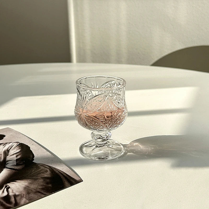 Conjunto De Vidro De Vinho Criativo, Copo Gravado, Mini Copos, Padrão De Borboleta, Drinkware Transparente, Home Acessórios, Presentes De Casamento, 6pcs