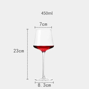 Copo de vinho tinto artesanal, cristal ultrafino, cálice Borgonha, copo de degustação Art Big Belly, nível de coleção, 450ml