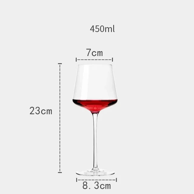 Copo de vinho tinto artesanal, cristal ultrafino, cálice Borgonha, copo de degustação Art Big Belly, nível de coleção, 450ml