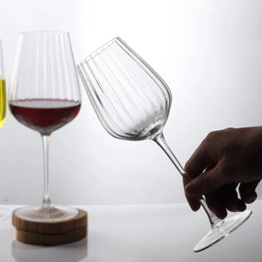 Copo de vinho tinto listrado vertical nórdico, copo de champanhe, vidro de cristal listrado criativo, vidro alto para uso doméstico