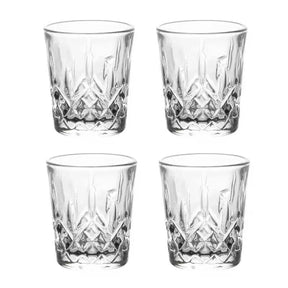 12pçs/8pçs/6pçs/4pçs/2pçs vidro em relevo 50ml copos de espíritos gravados chá potável copo de água copo de vinho de pequena capacidade