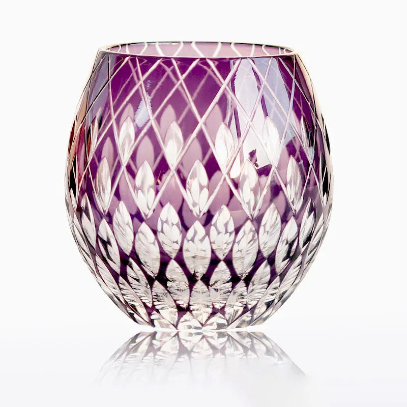 Edo japonês corte de vidro cristal uísque vidro artesanal casa margarida água fria presente vidro
