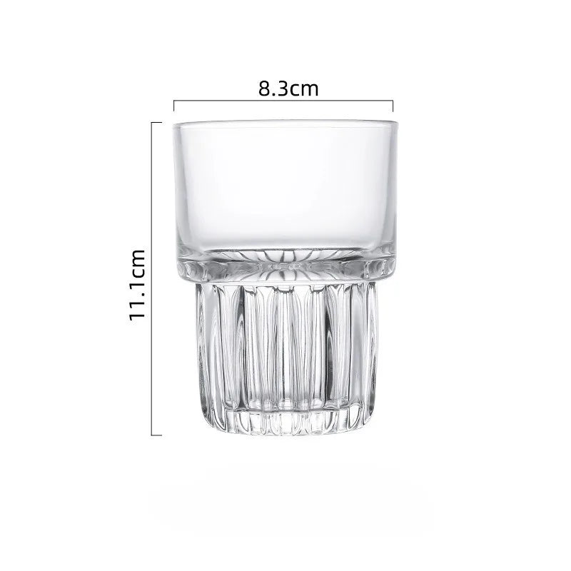 3 opções de capacidade vintage requintado americano copo de café gelado transparente fermentação fria latte copo de vidro bebida copo de água empilhável