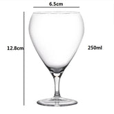 Copo de vinho tinto artesanal, Cálice de Cristal Borgonha Bordeaux, Art Big Belly, Copo de Servir, 250ml