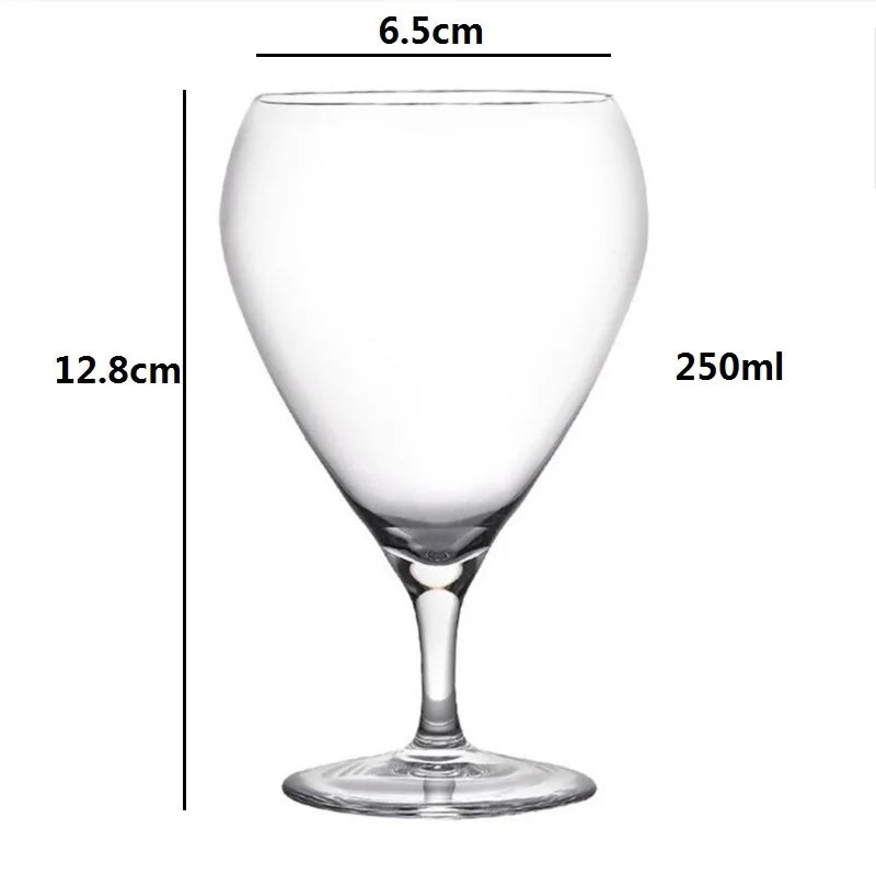 Copo de vinho tinto artesanal, Cálice de Cristal Borgonha Bordeaux, Art Big Belly, Copo de Servir, 250ml