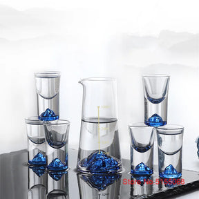 Iceberg Licor Shot Decanter de vidro vinho, Montanha IKB Crystal, White Spirit Cup, Vodka Pot, Mini Wineglass Dispenser, 3D Klein Blue