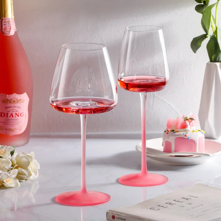 2 peças copo de vinho tinto rosa, copo de fundo côncavo internet celebridade vidro de cristal copo de vinho champanhe