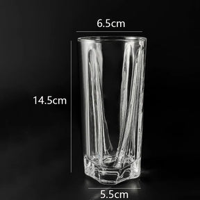 Fundo quadrado rotativo escultura Tumbler Collin copos de café, Caneca de vidro gravada, Copos Cocktail, Drinkware, 200ml, 280ml