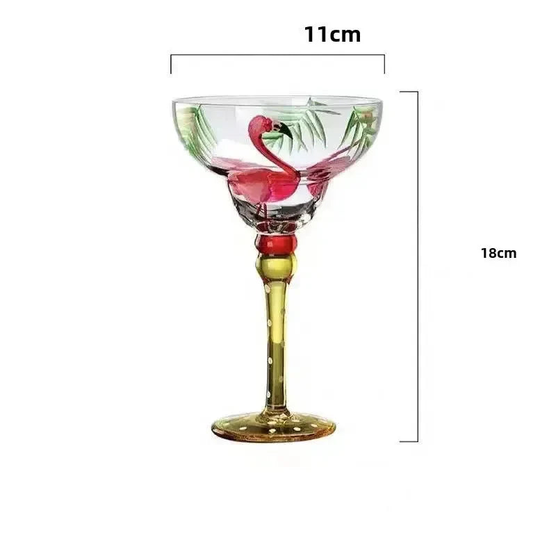 Conjunto de copos de coquetel margarita e champanhe coloridos feitos à mão, design criativo para casa, bar, festa de casamento, elegante, exclusivo