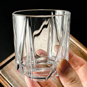Fundo quadrado rotativo escultura Tumbler Collin copos de café, Caneca de vidro gravada, Copos Cocktail, Drinkware, 200ml, 280ml