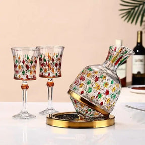 Europeu high-end diamante cristal copo de vinho tinto luxo cálice retro copo de vinho nicho pintado copo