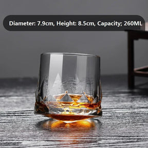 Novo criativo grosso cristal uísque tumbler vidro girando topos design martelo copos de vinho brandy copo wineglass