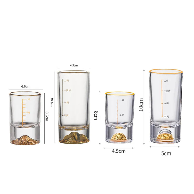 Conjunto de copos de vinho luxuosos com bordas douradas, 6 peças, criativo, dourado, em forma de montanha, copo de vinho, folha de ouro de alta qualidade, copo de espíritos