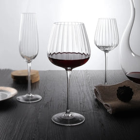 Copo de vinho tinto listrado vertical nórdico, copo de champanhe, vidro de cristal listrado criativo, vidro alto para uso doméstico
