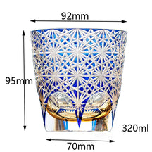Edo japonês corte de vidro cristal uísque vidro artesanal casa margarida água fria presente vidro