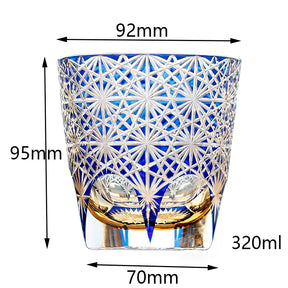 Edo japonês corte de vidro cristal uísque vidro artesanal casa margarida água fria presente vidro