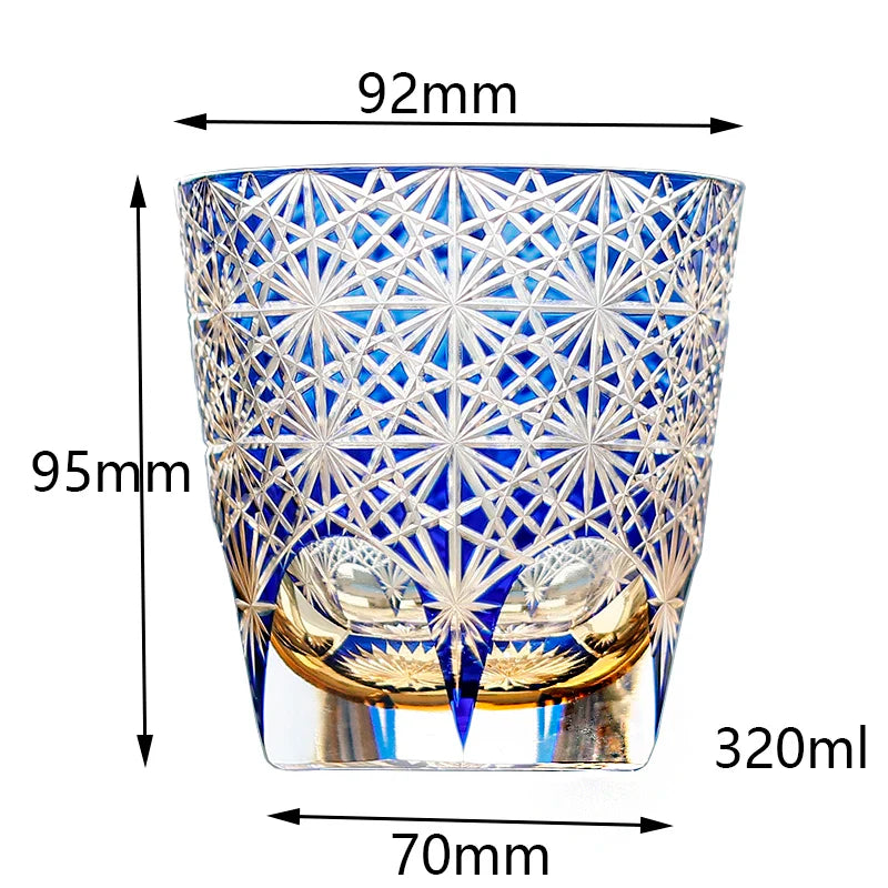 Edo japonês corte de vidro cristal uísque vidro artesanal casa margarida água fria presente vidro