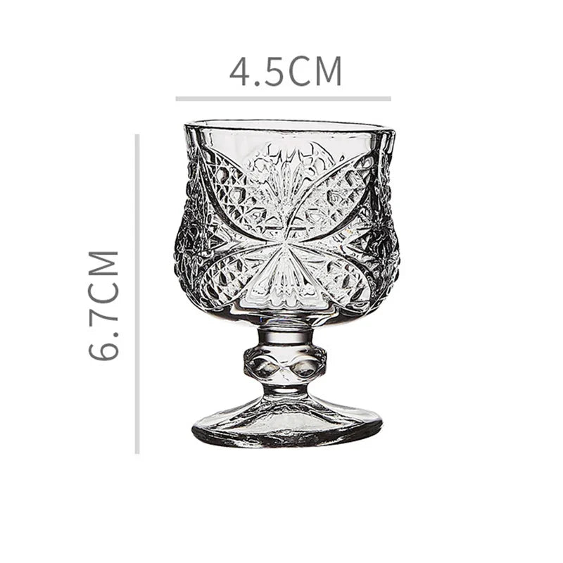 Conjunto De Vidro De Vinho Criativo, Copo Gravado, Mini Copos, Padrão De Borboleta, Drinkware Transparente, Home Acessórios, Presentes De Casamento, 6pcs
