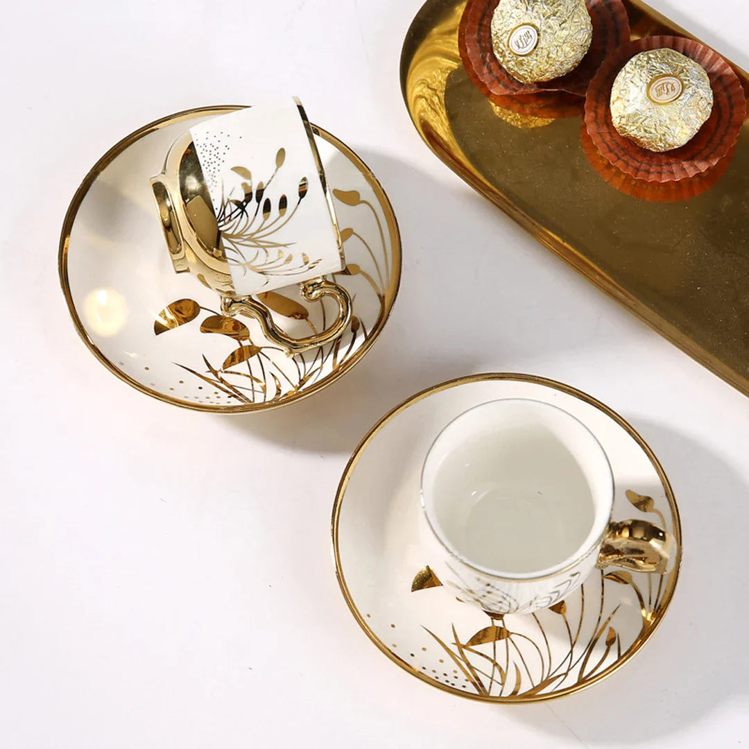 Conjunto de caneca de café e pires, 12 peças, copo de cerâmica árabe, copo, copo de 90ml e conjunto de pires, 6 copos, 6 pires