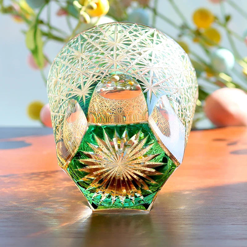 Edo japonês corte de vidro cristal uísque vidro artesanal casa margarida água fria presente vidro