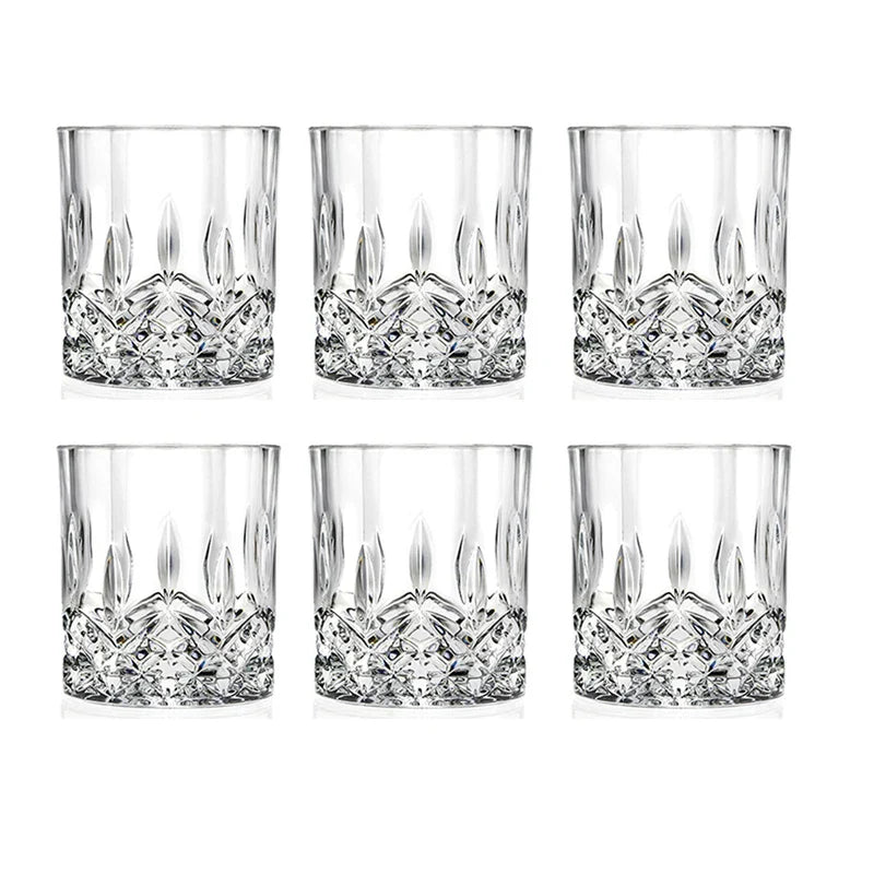 6 pces/4 pces/2 pces/1 pces copo de uísque vidro de cristal 230ml copo de vinho transparente drinkware para bar/casa copos de espírito copo de água em relevo