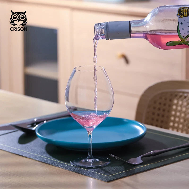 Crison WG9301 Copo de vinho de pés curtos e finos de vidro de cristal estilo japonês Copo de coquetel vermelho e branco