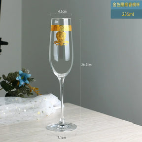 Cálice de cristal dourado L, Conjunto europeu do vidro do vinho tinto, Cálice luxuoso do uísque, Phnom Penh