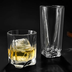 Fundo quadrado rotativo escultura Tumbler Collin copos de café, Caneca de vidro gravada, Copos Cocktail, Drinkware, 200ml, 280ml