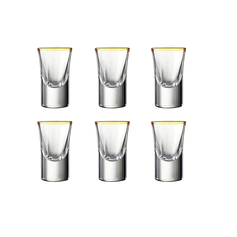 6 pçs conjuntos de luxo cristal tiro vidro barra vodka vidro high-end pequeno copo de vinho transparente copo de licor festa espíritos caneca drinkware