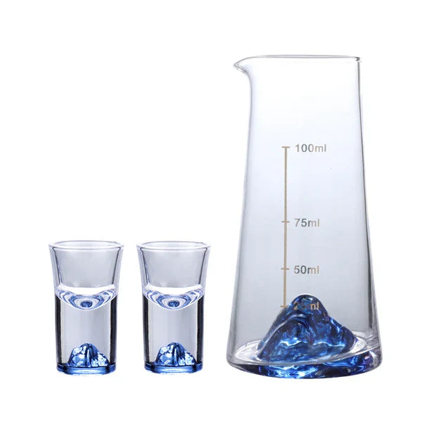 Iceberg Licor Shot Decanter de vidro vinho, Montanha IKB Crystal, White Spirit Cup, Vodka Pot, Mini Wineglass Dispenser, 3D Klein Blue