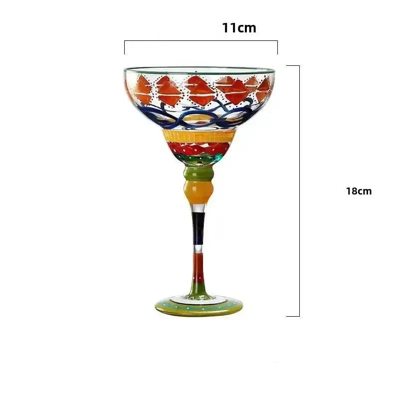 Conjunto de copos de coquetel margarita e champanhe coloridos feitos à mão, design criativo para casa, bar, festa de casamento, elegante, exclusivo