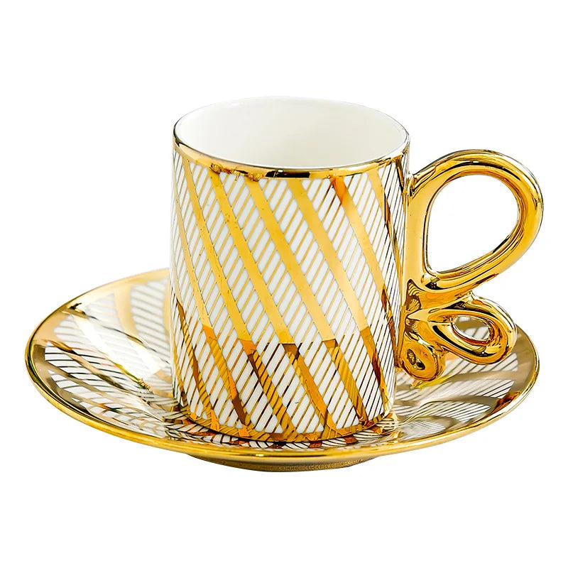 Conjunto De Xícara De Café De Cerâmica E Pires, Xícara De Chá Da Tarde De Casa De Luxo Europeu