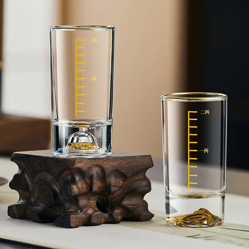 Conjunto de copos de vinho luxuosos com bordas douradas, 6 peças, criativo, dourado, em forma de montanha, copo de vinho, folha de ouro de alta qualidade, copo de espíritos